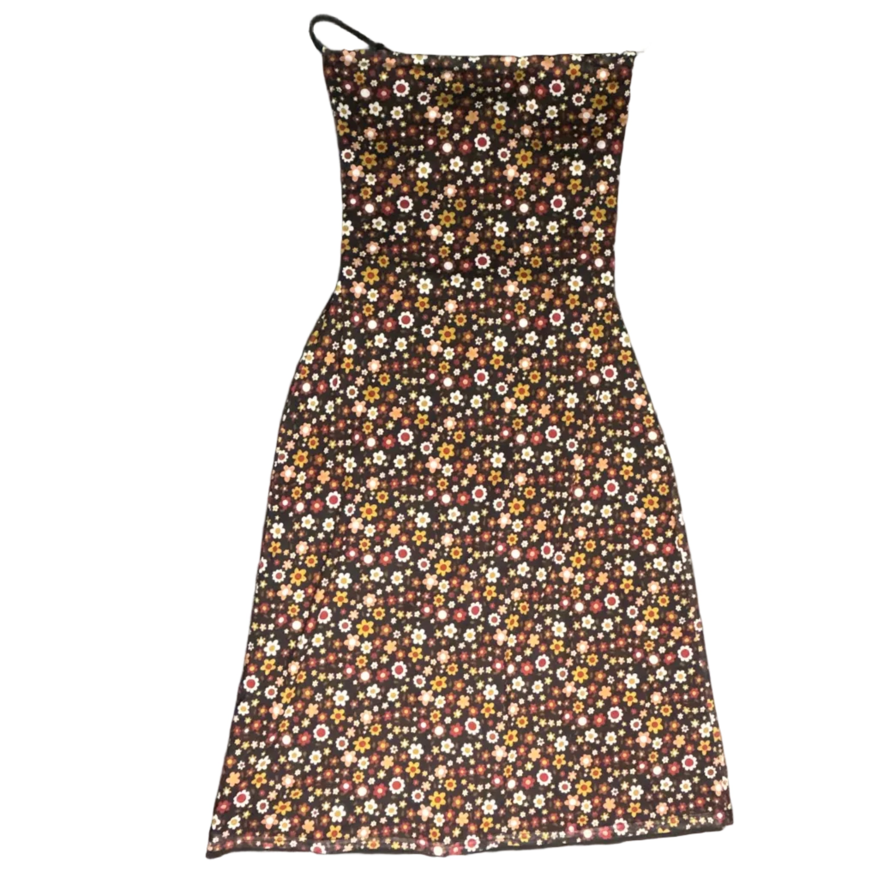 Floral-patterned fabric on a gray surface